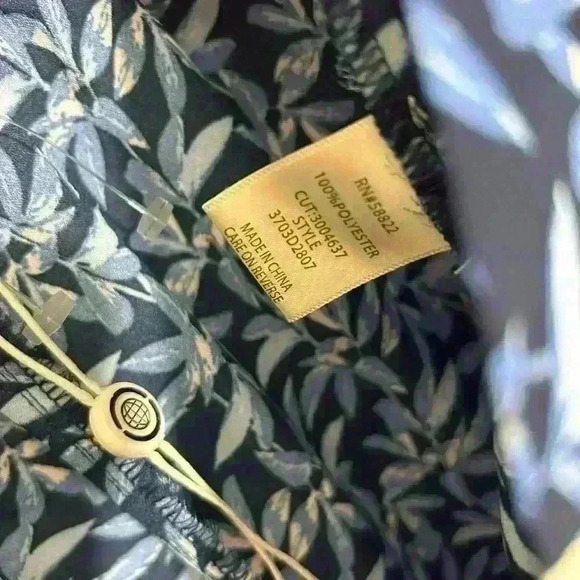 Max Studio Pants Womens Pull On Wide Leg Elastic Waist Blue Floral Size XL NWT - Picture 8 of 8